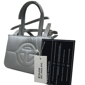 NEW TELFAR Small Puff Shopper Tote Crossbody Bag Grey